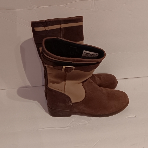 Dublin Estuary Western Cozy Cabin Brown Two Tone Leather Riding Boots Size 6.5 - Picture 2 of 10